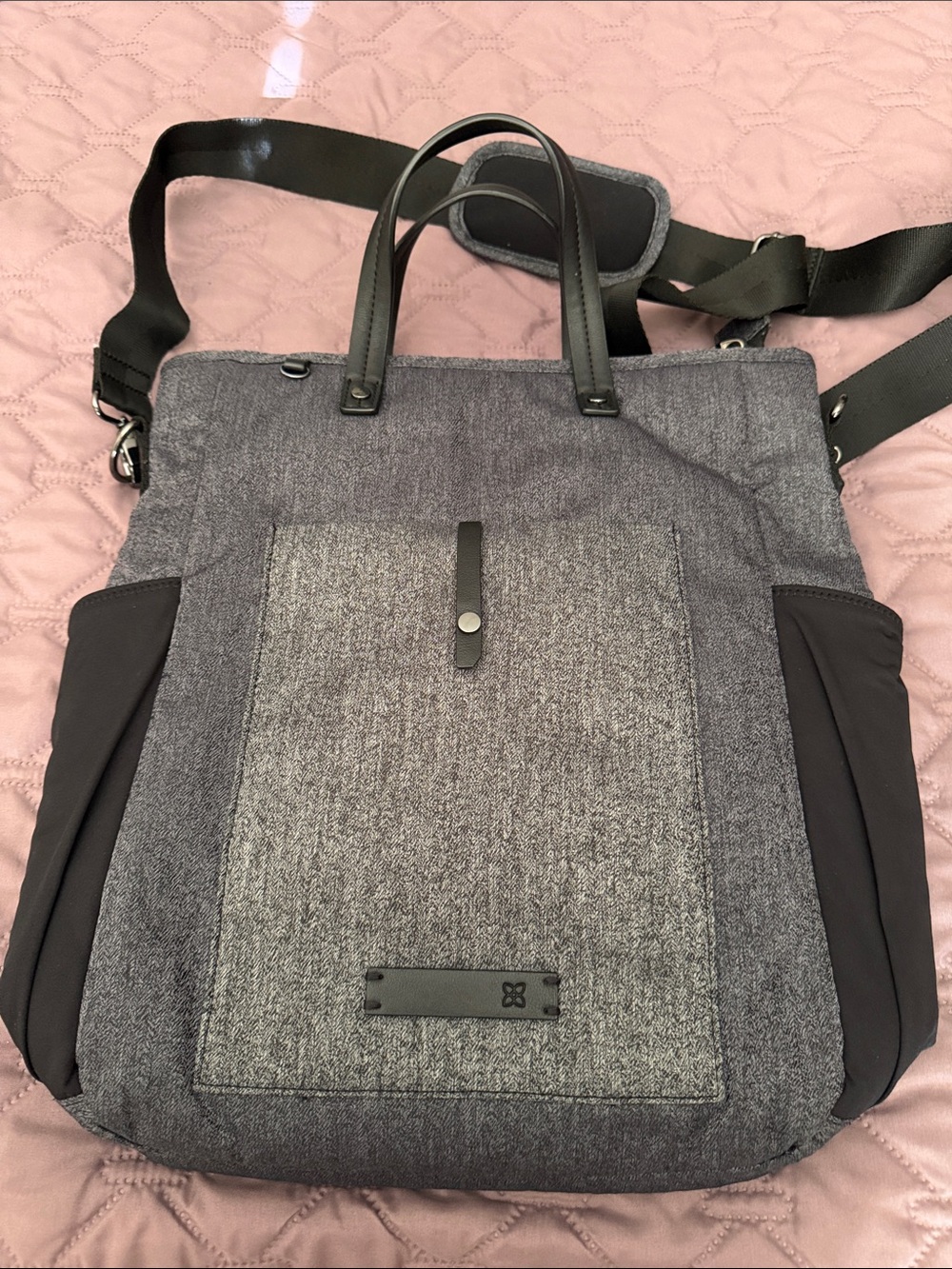 Sherpani Gray Convertible Tote & Messenger Bag - Unbranded